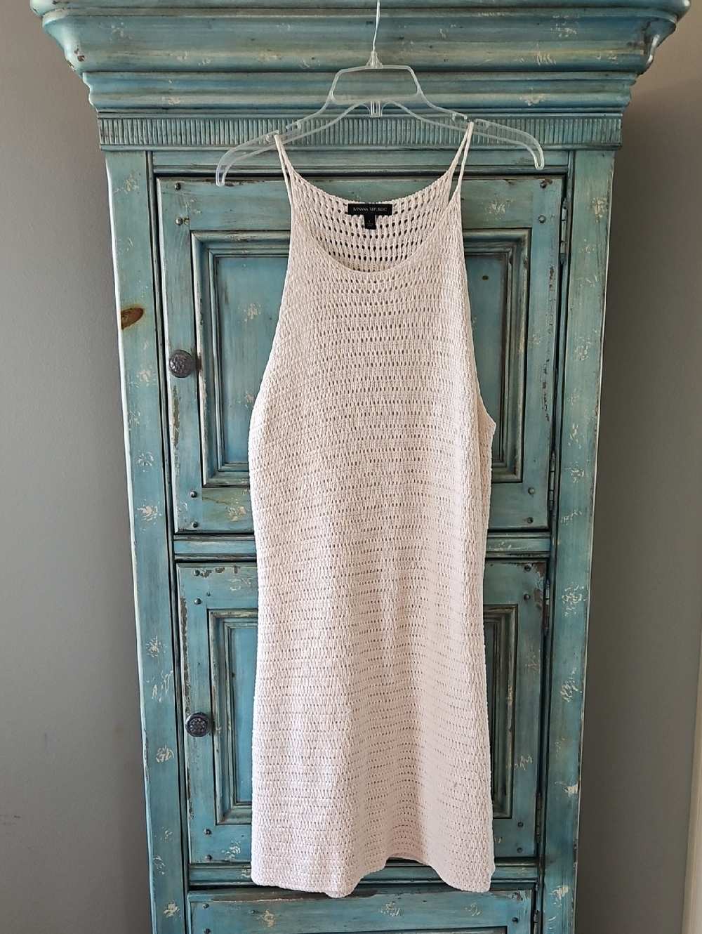 Banana Republic Cream Crochet Midi Dress